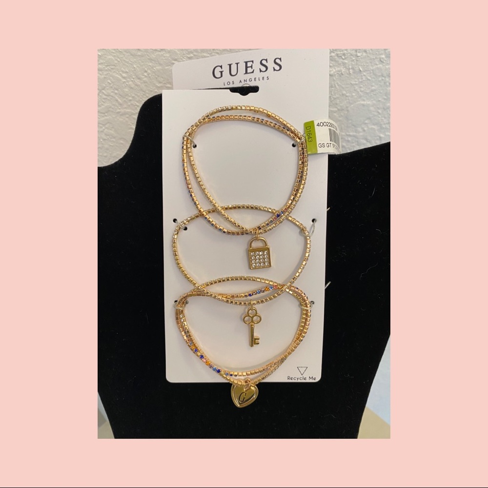 Guess- stretch gold fashion bracelets NEW